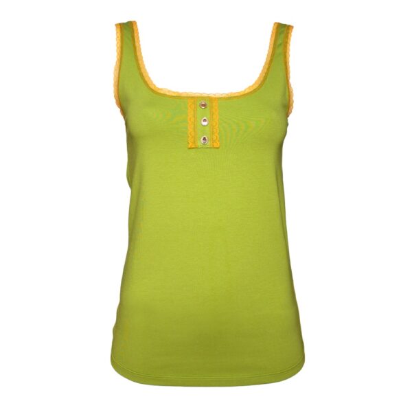 Knitted Scoop-neck Tank Top with Lace Detail