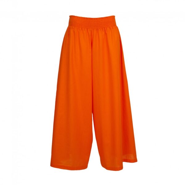 Wide Leg Orange Cotton Pants