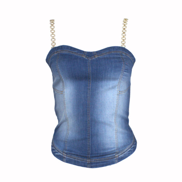 Indigo Blue Denim Crop Top