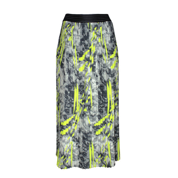 Abstract Printed Maxi Pleated Skirt