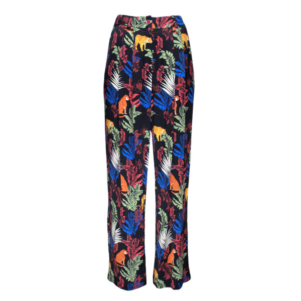 Jungle-Print Ecovero™ Satin Wide-Leg Pants