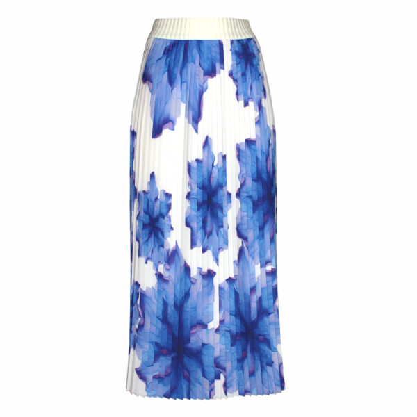 Floral-Print Elasticated-Waist Pleated Recycled Fabric Maxi Skirt