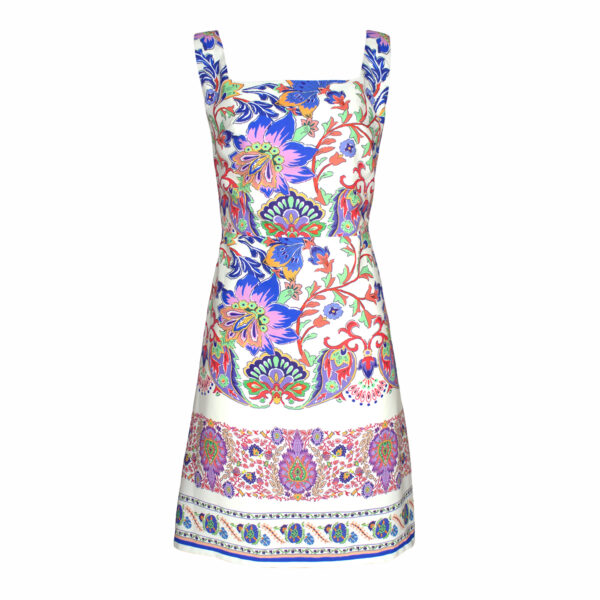 A-Line Paisley-Print Mini Dress